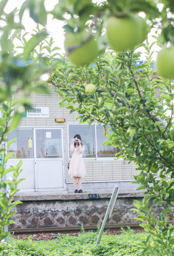 林崎駅青りんご